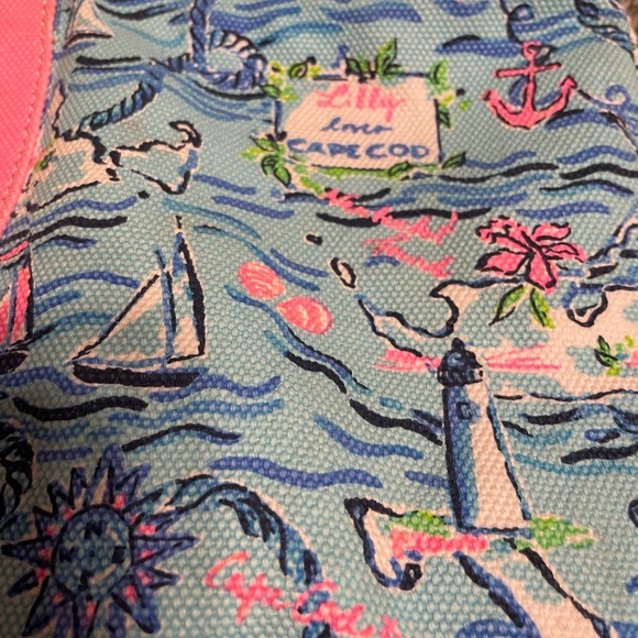 Vibrant Pink and Blue Women's Tote Bag Cape Cod - Picture 2 of 6